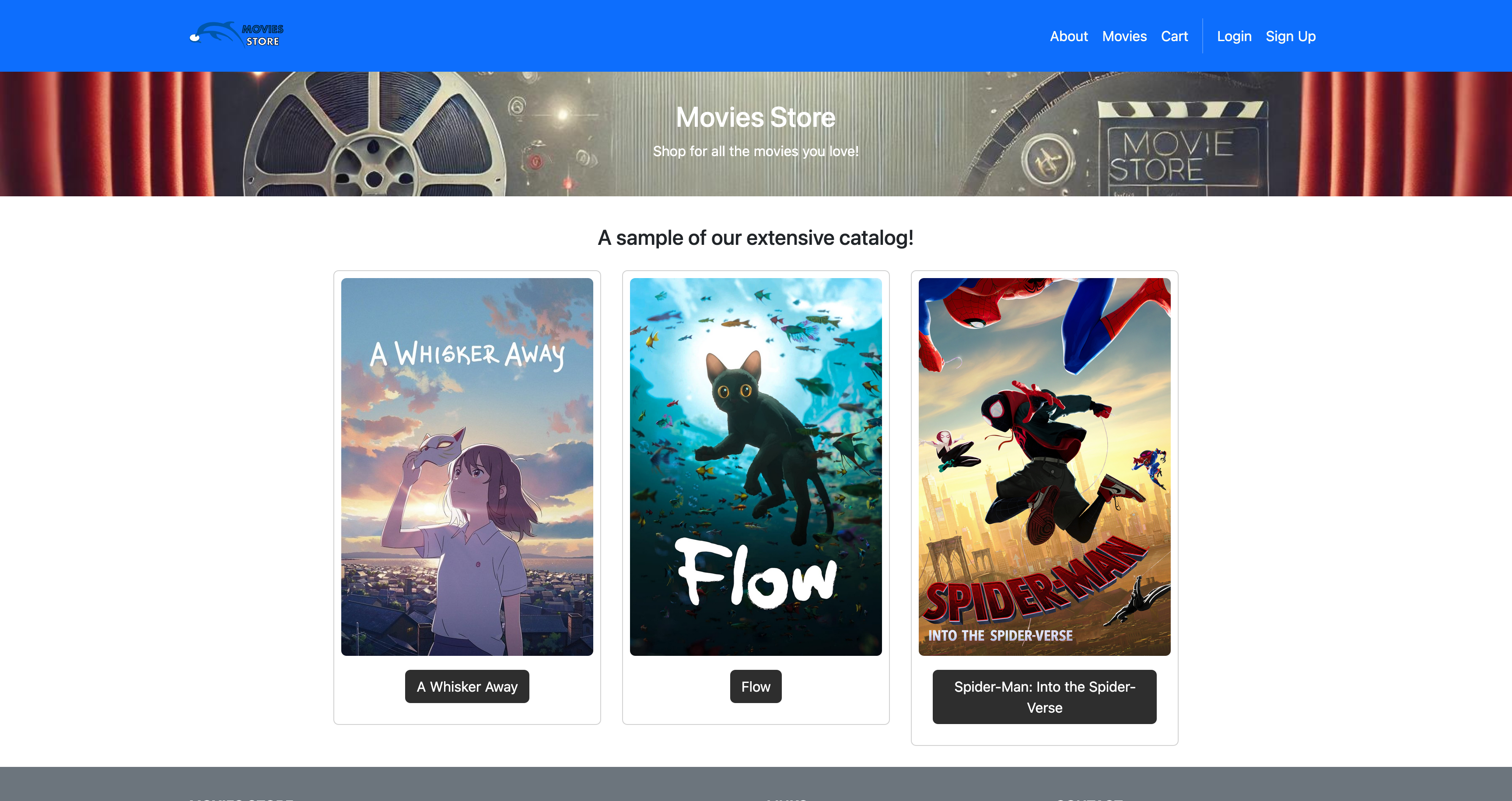 Screenshot of moviesstore project.